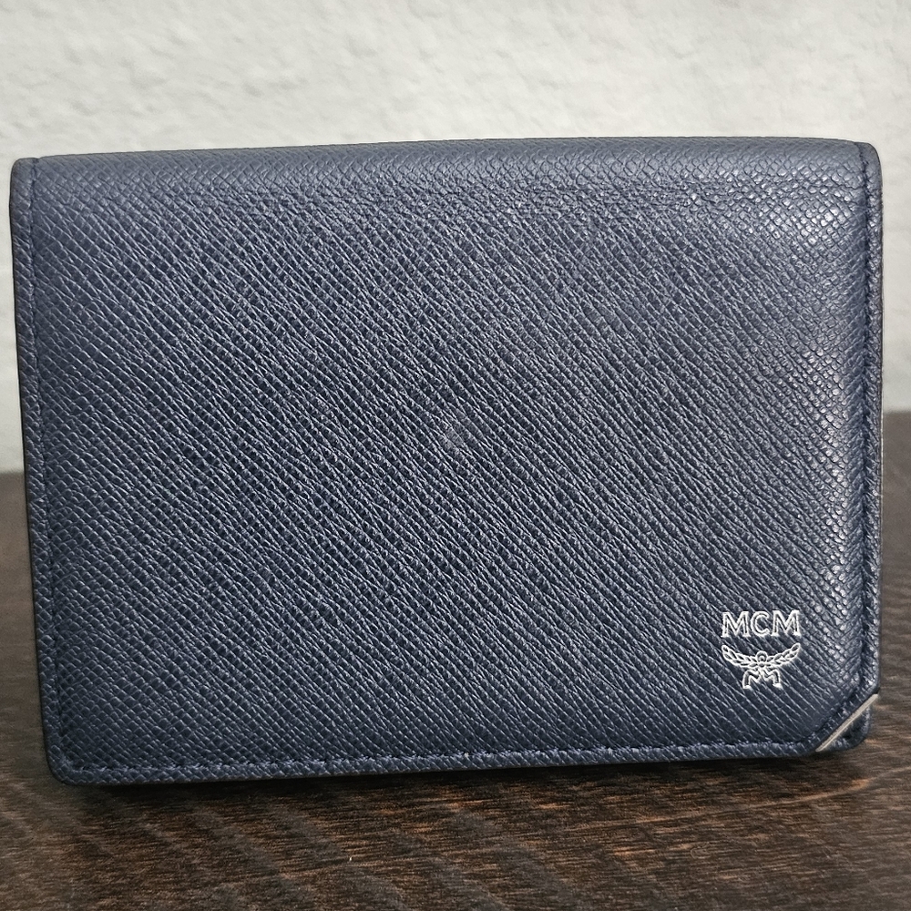 Rare Blue colorblock MCM card case